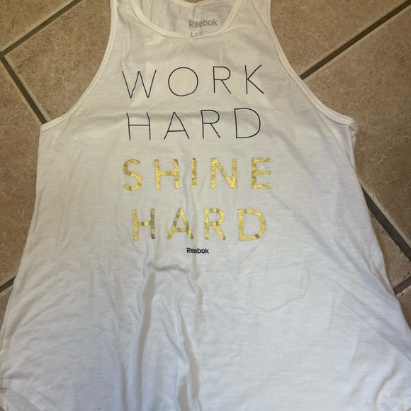 Reebok Tops - Reebok Work Hard Shine Hard Tank Top